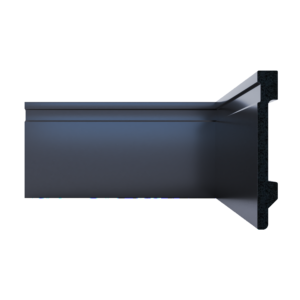Rodapé de Poliestireno Frisado Preto 10cm