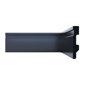 Rodapé de Poliestireno Frisado Preto 7cm