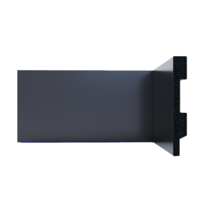 Rodapé de Poliestireno Preto Liso 10cm