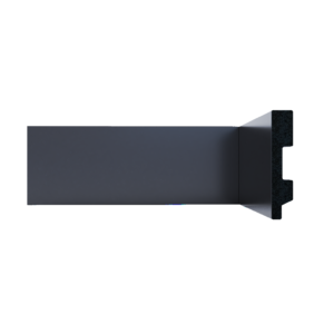 Rodapé de Poliestireno Preto Liso 7cm